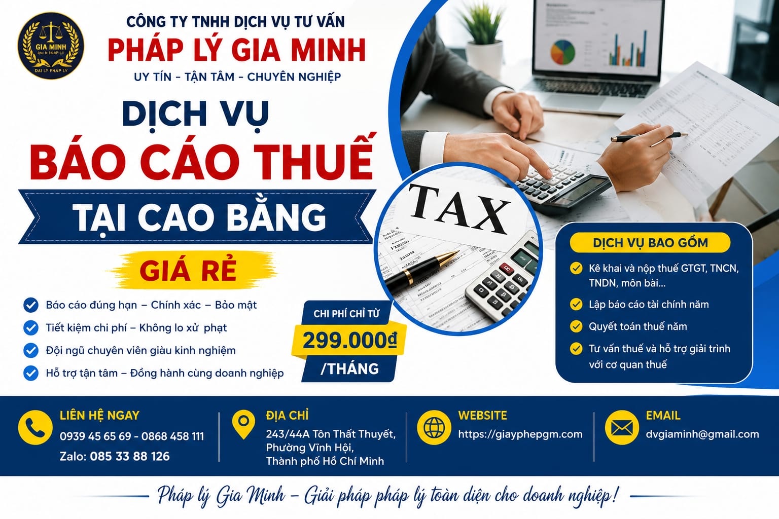 Dịch vụ báo cáo thuế tại Cao Bằng giá rẻ