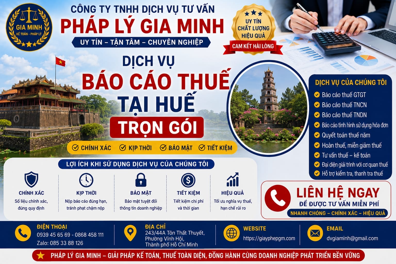 Dịch vụ báo cáo thuế tại Huế trọn gói