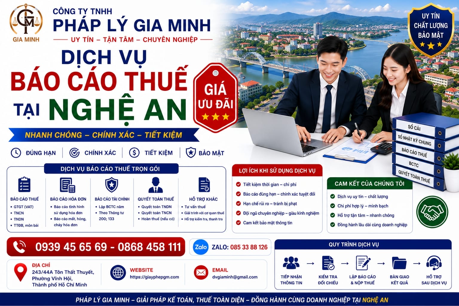 Dịch vụ báo cáo thuế tại Nghệ An giá ưu đãi