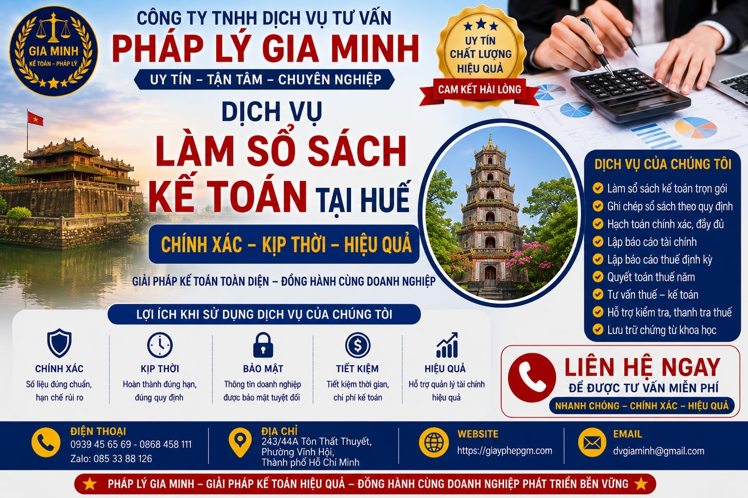 Dịch vụ làm sổ sách kế toán tại Huế