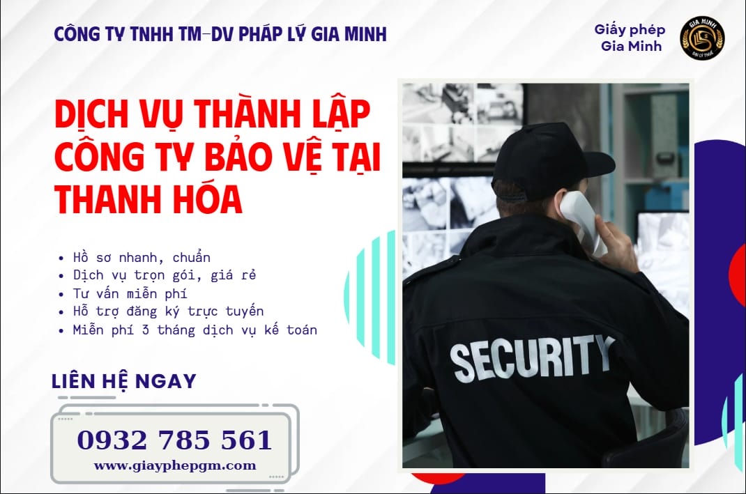 Dịch vụ thành lập công ty bảo vệ tại Thanh Hóa