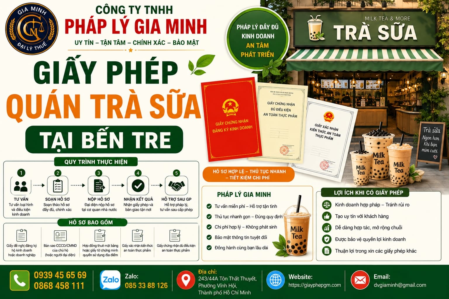Giấy phép quán trà sữa Bến Tre