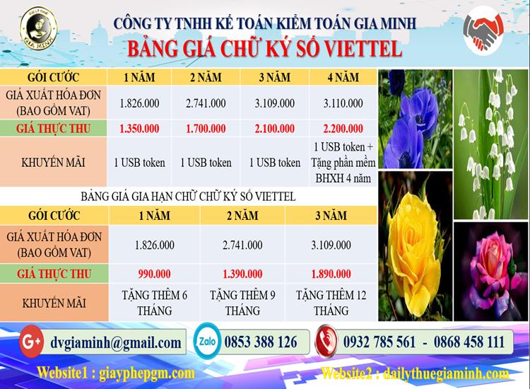 Bảng giá chữ ký số Viettel tại Thành Phố Hải Phòng 5 Chi phí mua chữ ký số Viettel tại Thành Phố Hải Phòng