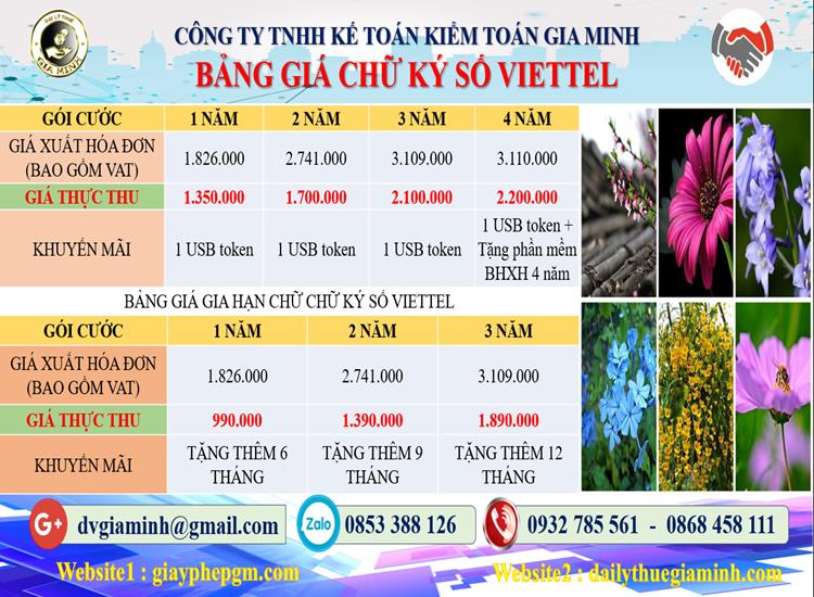 Chữ ký số Viettel Quận Nam Từ Liêm 5 Bảng giá CKS Viettel tại Quận Nam Từ Liêm