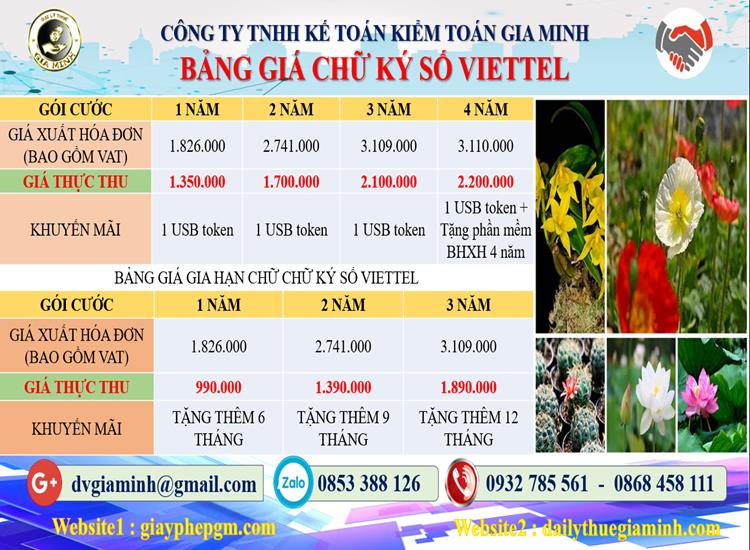 Chữ ký số Viettel Quận Thanh Xuân 5 Bảng giá CKS Viettel tại Quận Thanh Xuân