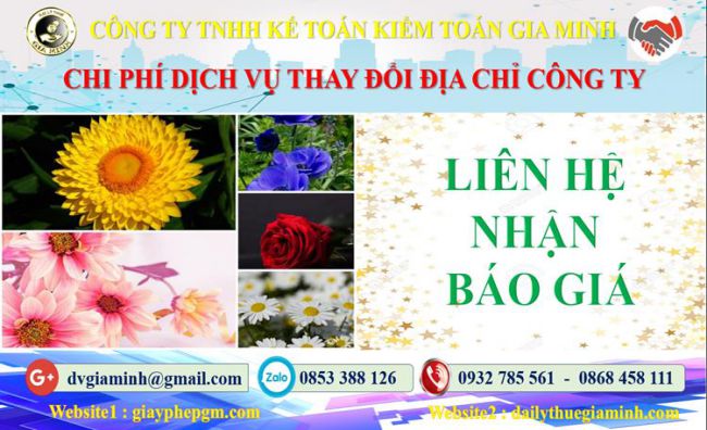 Dịch vụ thay đổi địa chỉ công ty tại Cần Thơ 5 Chi phí thay đổi địa chỉ công ty tại Cần Thơ