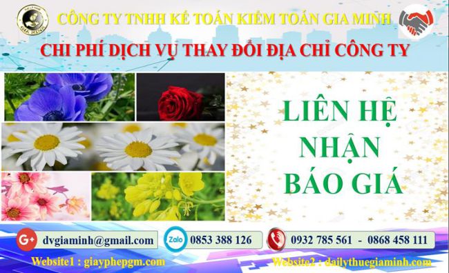 Dịch vụ thay đổi địa chỉ công ty tại Hà Nội 5 Chi phí thay đổi địa chỉ công ty tại Hà Nội