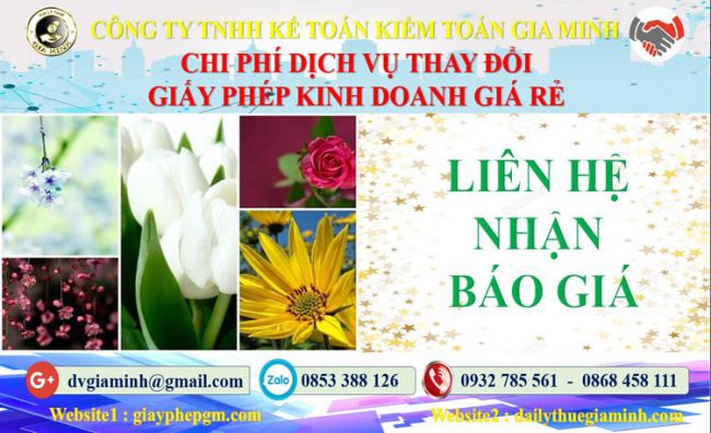 Chi phí đăng ký giấy phép kinh doanh tại Huyện Sóc Sơn