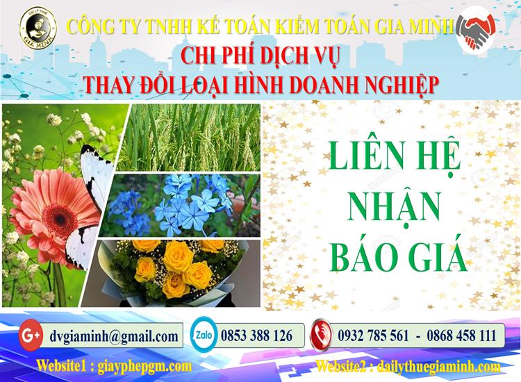 Dịch vụ thay đổi loại hình doanh nghiệp tại TPHCM 5 Chi phí thay đổi loại hình doanh nghiệp tại TPHCM