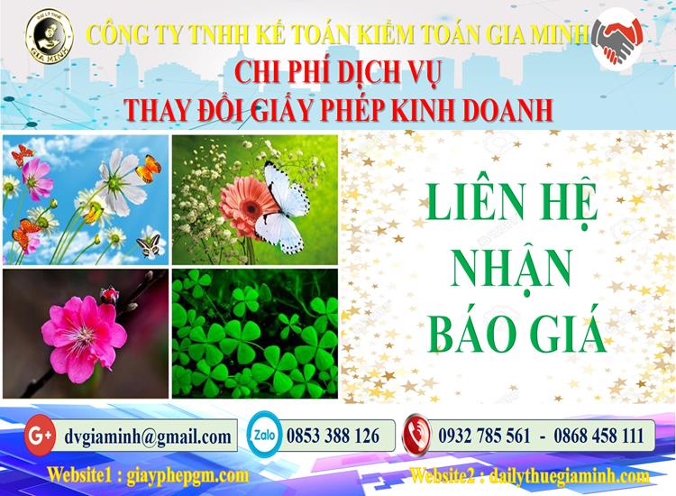 Dịch vụ thay đổi giấy phép kinh doanh tại Cần Thơ 5 Chi phí thay đổi giấy phép kinh doanh tại Cần Thơ