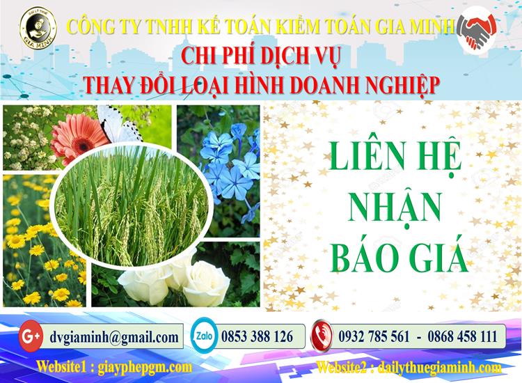Dịch vụ thay đổi loại hình doanh nghiệp tại Bắc Giang 5 Chi phí thay đổi loại hình doanh nghiệp tại Bắc Giang