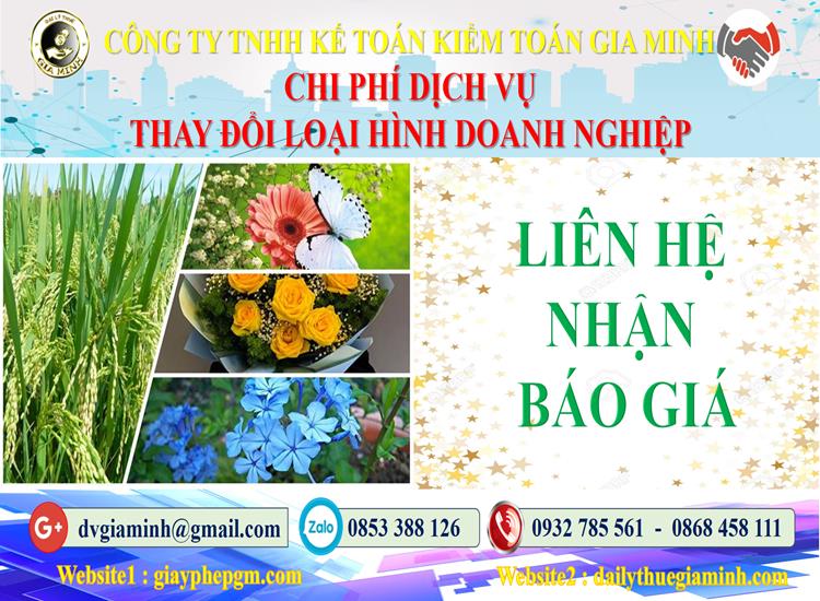 Dịch vụ thay đổi loại hình doanh nghiệp tại Bắc Ninh 5 Chi phí thay đổi loại hình doanh nghiệp tại Bắc Ninh