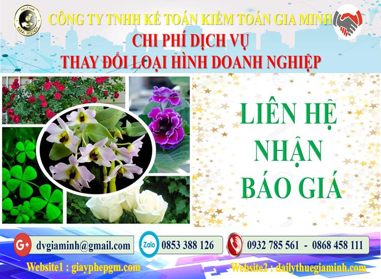 Dịch vụ thay đổi loại hình doanh nghiệp tại Cao Bằng 5 Chi phí thay đổi loại hình doanh nghiệp tại Cao Bằng