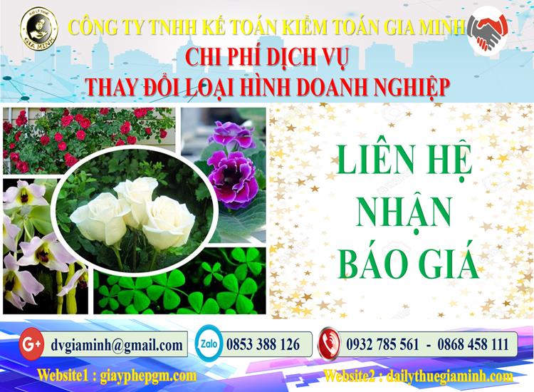 Dịch vụ thay đổi loại hình doanh nghiệp tại Điện Biên 5 Chi phí thay đổi loại hình doanh nghiệp tại Điện Biên