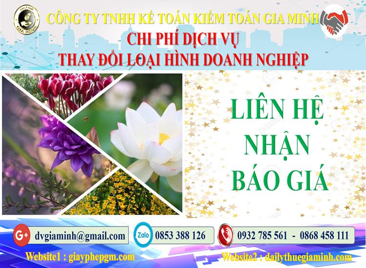 Dịch vụ thay đổi loại hình doanh nghiệp tại Hưng Yên 5 Chi phí thay đổi loại hình doanh nghiệp tại Hưng Yên