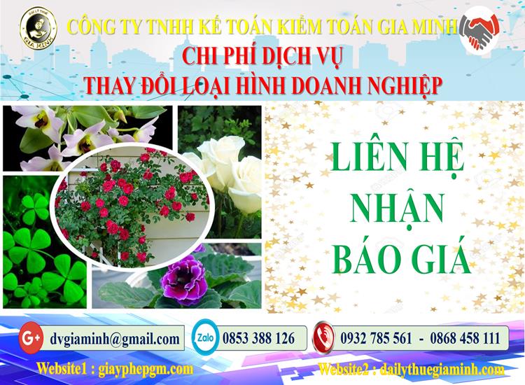 Chi phí thay đổi loại hình doanh nghiệp tại Huyện Củ Chi