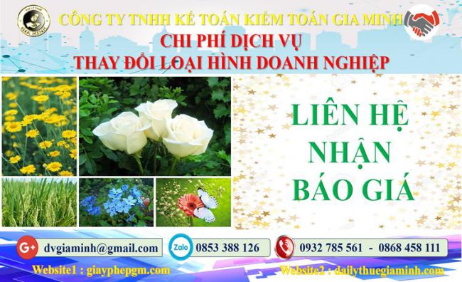 Dịch vụ thay đổi loại hình doanh nghiệp tại Huyện Nhà Bè 5 Chi phí thay đổi loại hình doanh nghiệp tại Huyện Nhà Bè