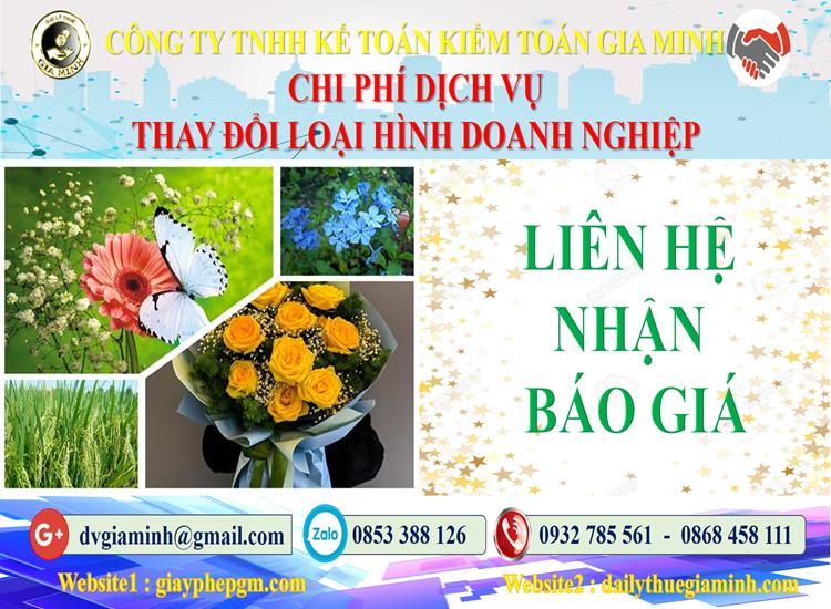 Dịch vụ thay đổi loại hình doanh nghiệp tại Khánh Hòa 5 Chi phí thay đổi loại hình doanh nghiệp tại Khánh Hòa