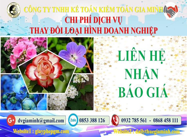 Dịch vụ thay đổi loại hình doanh nghiệp tại Nam Định 5 Chi phí thay đổi loại hình doanh nghiệp tại Nam Định