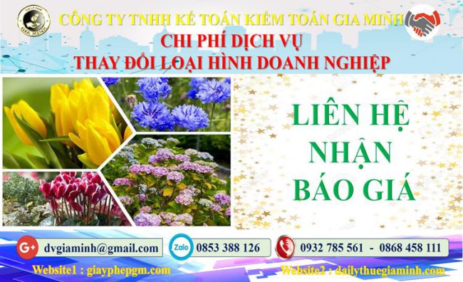 Dịch vụ thay đổi loại hình doanh nghiệp tại Nha Trang 5 Chi phí thay đổi loại hình doanh nghiệp tại Nha Trang