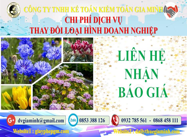 Dịch vụ thay đổi loại hình doanh nghiệp tại Sơn La 5 Chi phí thay đổi loại hình doanh nghiệp tại Sơn La