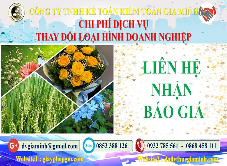 Dịch vụ thay đổi loại hình doanh nghiệp tại Thanh Hóa 5 Chi phí thay đổi loại hình doanh nghiệp tại Thanh Hóa