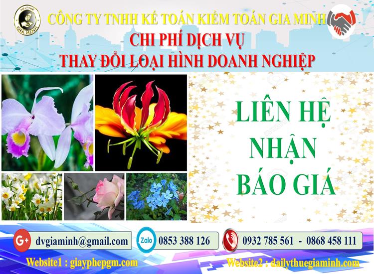 Dịch vụ thay đổi loại hình doanh nghiệp tại Thừa Thiên Huế 5 Chi phí thay đổi loại hình doanh nghiệp tại Thừa Thiên Huế
