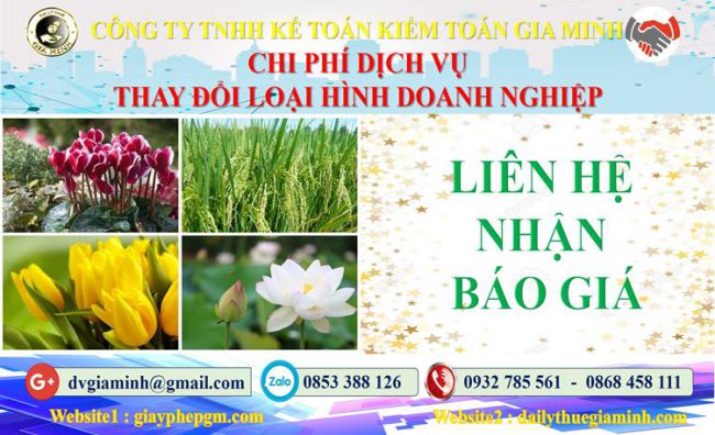 Dịch vụ thay đổi loại hình doanh nghiệp tại TT Huế 5 Chi phí thay đổi loại hình doanh nghiệp tại TT Huế