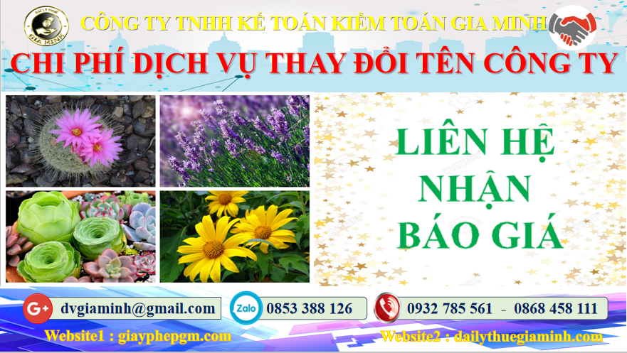 Dịch vụ thay đổi tên công ty tại TPHCM 5 Chi phí thay đổi tên công ty tại TPHCM