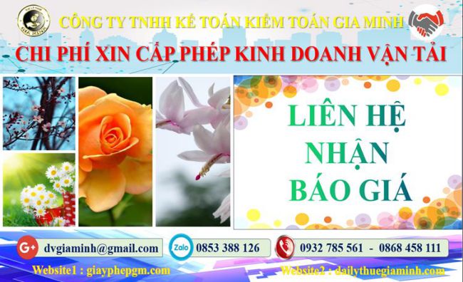 Chi phí xin giấy phép kinh doanh vận tải tại TP Cần Thơ