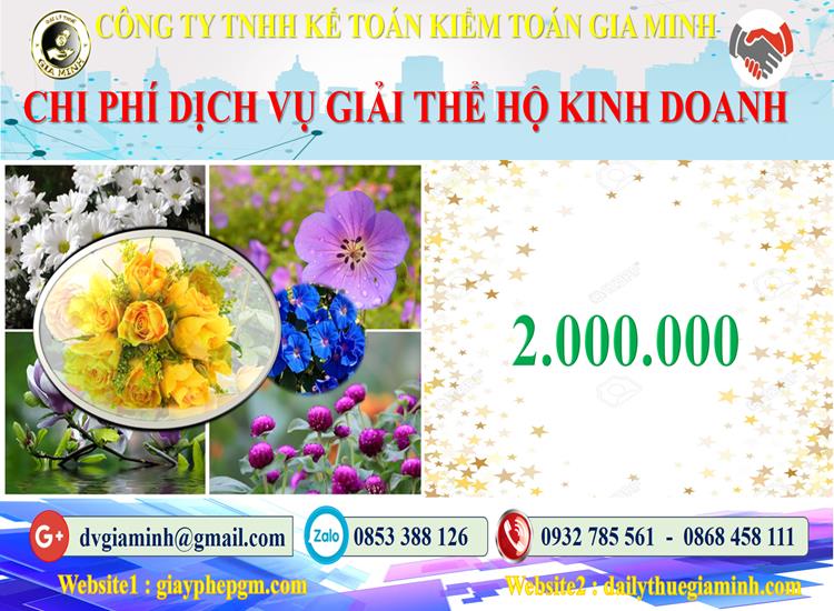 Giải thể hộ kinh doanh Hoà Bình 12 Bảng giá giải thể hộ kinh doanh cá thể tại Hoà Bình