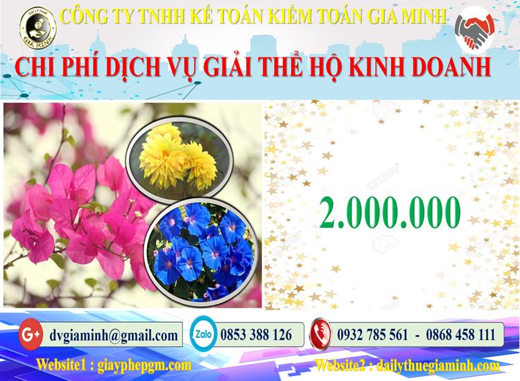 Bảng giá giải thể hộ kinh doanh cá thể tại Huyện Ba Vì