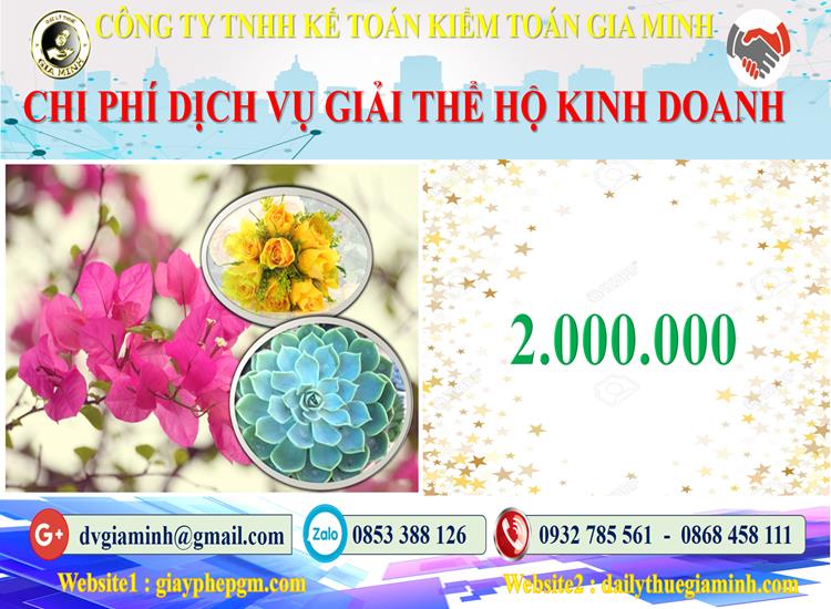 Bảng giá giải thể hộ kinh doanh cá thể tại Huyện Cờ Đỏ