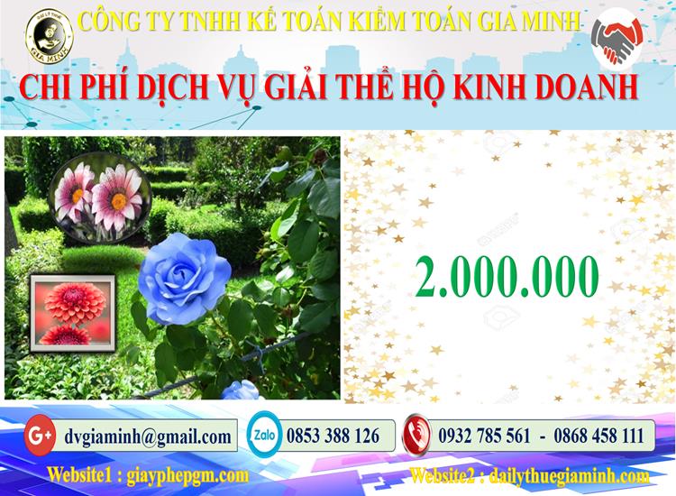 Bảng giá giải thể hộ kinh doanh cá thể tại Huyện Thới lai