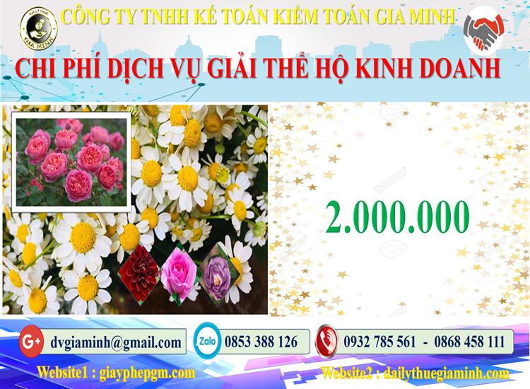 Giải thể hộ kinh doanh Sơn La 6 Bảng giá giải thể hộ kinh doanh cá thể tại Sơn La