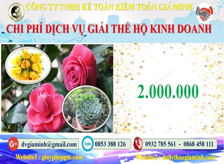 Giải thể hộ kinh doanh Thành Phố Hà Nội 6 Bảng giá giải thể hộ kinh doanh cá thể tại Thành Phố Hà Nội