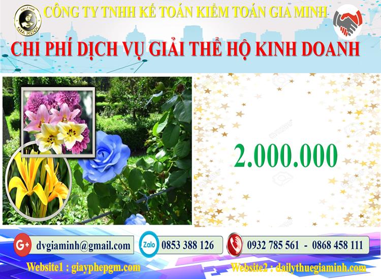 Giải thể hộ kinh doanh Vĩnh Phúc 6 Bảng giá giải thể hộ kinh doanh cá thể tại Vĩnh Phúc