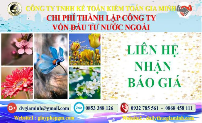 Thành lập công ty 100% vốn đầu tư nước ngoài tại Phú Yên 5 Chi phí thành lập công ty 100% vốn đầu tư nước ngoài tại Phú Yên