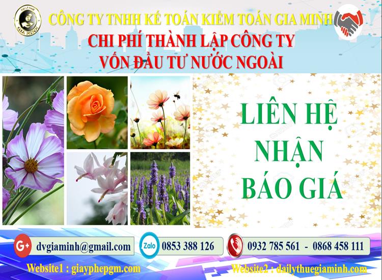 Thành lập công ty 100% vốn đầu tư nước ngoài tại Thành Phố Huế 5 Chi phí thành lập công ty 100% vốn đầu tư nước ngoài tại Thành Phố Huế