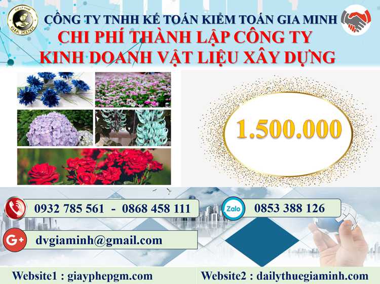 Dịch vụ thành lập công ty kinh doanh vật liệu xây dựng tại Đắk Lắk uy tín 2025 9 Chi phí thành lập công ty kinh doanh vật liệu xây dựng tại Đắk Lắk