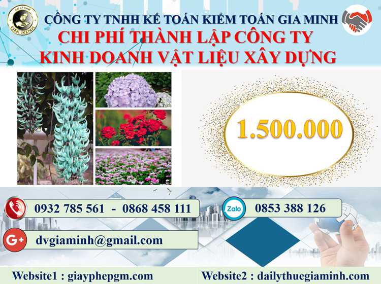Chi phí thành lập công ty kinh doanh vật liệu xây dựng tại Hải Phòng
