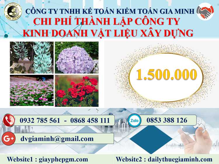thành lập công ty kinh doanh vật liệu xây dựng tại Huyện Cờ Đỏ 5 Chi phí thành lập công ty kinh doanh vật liệu xây dựng tại Huyện Cờ Đỏ