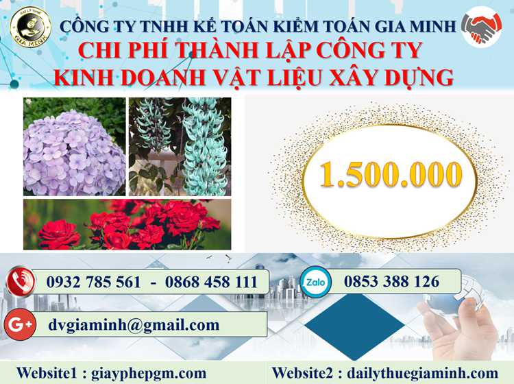 thành lập công ty kinh doanh vật liệu xây dựng tại Huyện Thới Lai 5 Chi phí thành lập công ty kinh doanh vật liệu xây dựng tại Huyện Thới Lai