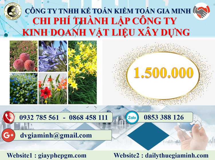 thành lập công ty kinh doanh vật liệu xây dựng tại Quận 8 5 Chi phí thành lập công ty kinh doanh vật liệu xây dựng tại Quận 8