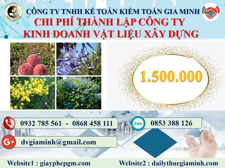 thành lập công ty kinh doanh vật liệu xây dựng tại Quận Hà Đông 5 Chi phí thành lập công ty kinh doanh vật liệu xây dựng tại Quận Hà Đông