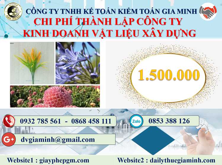 thành lập công ty kinh doanh vật liệu xây dựng tại Quận Hai Bà Trưng 5 Chi phí thành lập công ty kinh doanh vật liệu xây dựng tại Quận Hai Bà Trưng