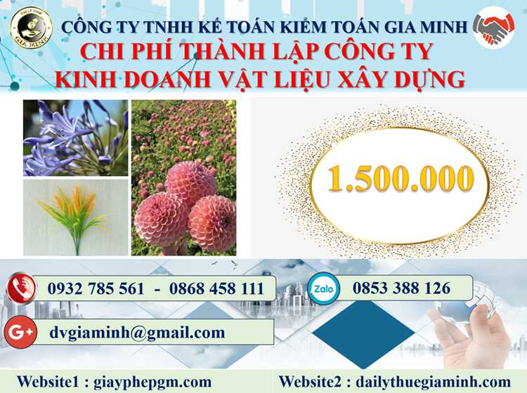 thành lập công ty kinh doanh vật liệu xây dựng tại Quận Thanh Xuân 2 Chi phí thành lập công ty kinh doanh vật liệu xây dựng tại Quận Thanh Xuân