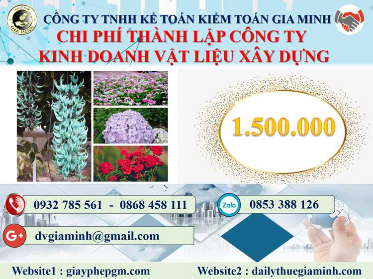thành lập công ty kinh doanh vật liệu xây dựng tại Thành phố Hải Phòng 5 Chi phí thành lập công ty kinh doanh vật liệu xây dựng tại Thành phố Hải Phòng