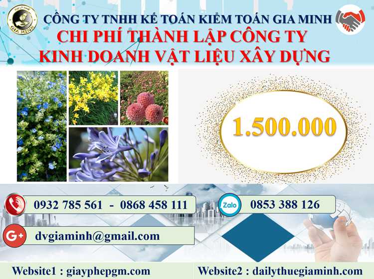 thành lập công ty kinh doanh vật liệu xây dựng tại TP Hà Nội 5 Chi phí thành lập công ty kinh doanh vật liệu xây dựng tại TP Hà Nội