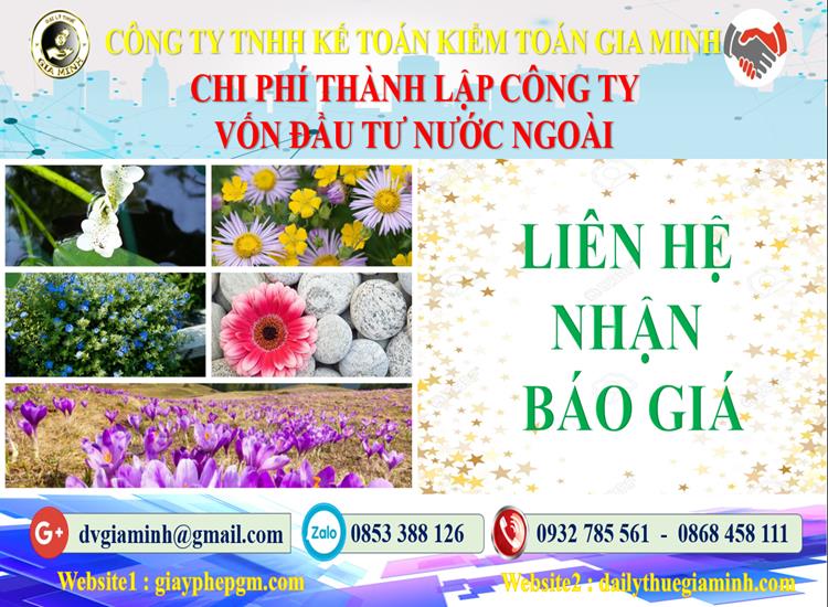 Thành lập công ty có vốn đầu tư nước ngoài tại Hải Phòng 5 Chi phí TLCT vốn đầu tư nước ngoài tại Hải Phòng
